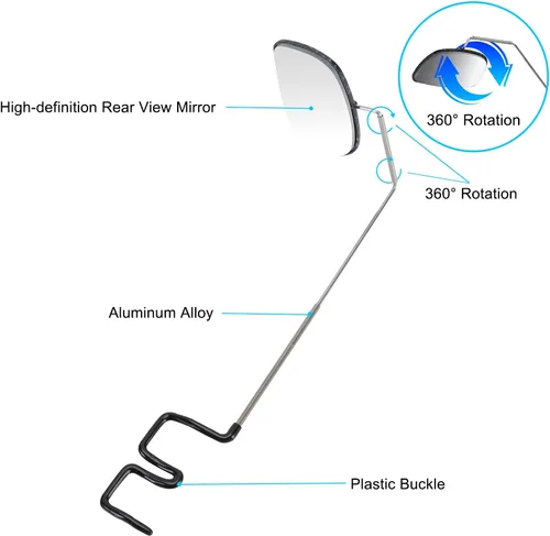 Vista 4 de Accmor Espejo de gafas para bicicleta, espejo de gran angular ajustable de 360 grados, accesorios de conducción, paquete de 1