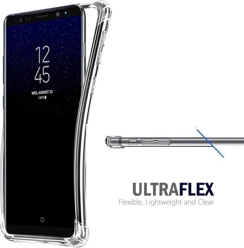 Vista 3 de CasesOnDeck Funda compatible con [Samsung Galaxy Note 8] Note 8, funda delgada y transparente de poliuretano termoplástico flexible con protección