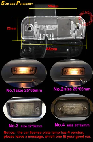 Vista 4 de Cámara de copia de seguridad a prueba de agua Color Cámara de visión trasera del coche Ángulo de 170 grados para MB C E CLS Clase W203 W211 W219 No.