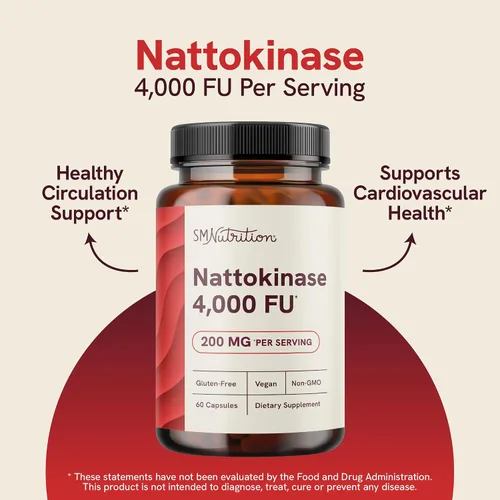 Vista 4 de Suplemento de nattoquinasa 4000 FU Apoya la circulación saludable y mantiene los niveles de fibrina Nattokinase 4000 FU por porción Derivado