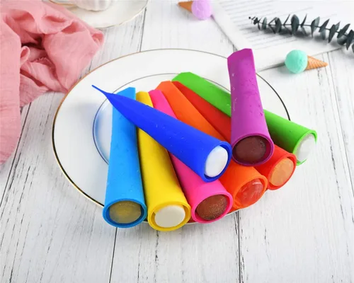 Vista 3 de Moldes de silicona para hacer paletas de hielo, 8 colores vibrantes, juego de 8