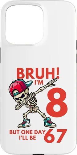 Vista 31 de Bruh I'm 8 But One-Day I'll Be 67 Retro 8th Birthday Kids Case for iPhone 17