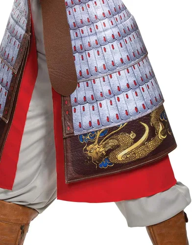 Vista 5 de Disguise Disfraz de superhéroe de Disney Mulan para mujer Rojo plateado