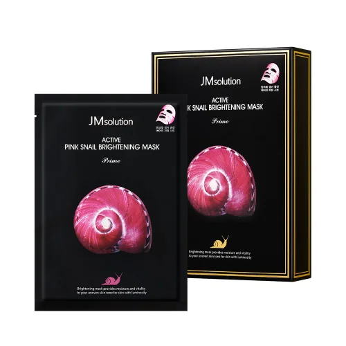Vista 3 de JMsolution Paquete de mascarillas faciales - Caracol rosa - Máscara de caviar dorada iluminadora-Colágeno