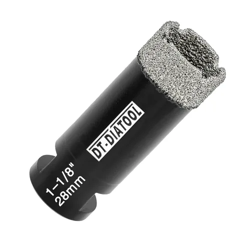 Vista 13 de DT-DIATOOL Broca de núcleo de diamante de 1/4 pulgada con hilo 5/8"-11 de vacío soldado para baldosas de porcelana, cerámica, gres, mármol, granito