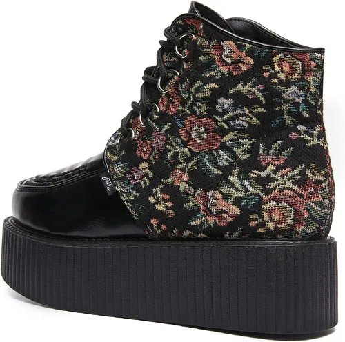 Vista 5 de RoseG Women's High Top Suede Lace Up Flat Platform Creepers Shoes Boots