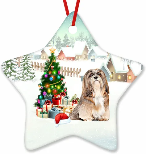 Vista 75 de Prezzy Airedale Terrier - Adorno para decoración de árbol de Navidad, regalos lindos para amantes de los perros, para familiares y amigos, nuevo