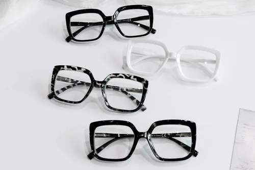 Vista 3 de LUR Lentes para mujer, montura grande, 4 pares de lentes elegantes para lectores
