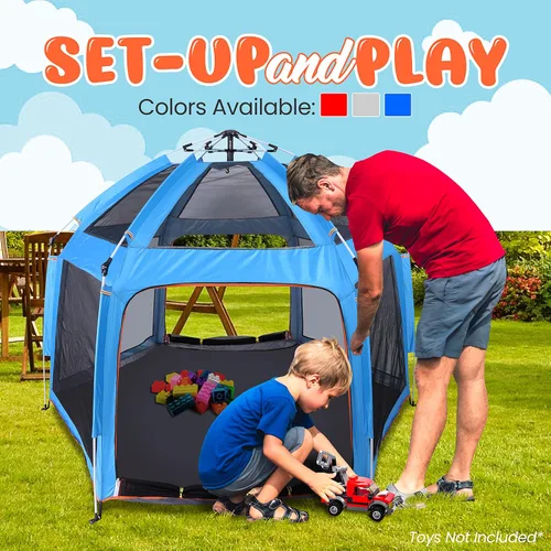 Vista 2 de Serenelife ON-The GO - Paquete y juego para bebés y niños pequeños, corralito de juegos compacto, portátil, ligero, plegable, para interiores