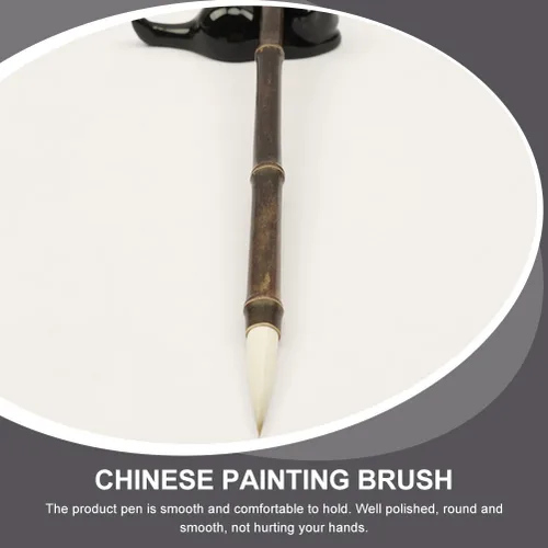 Vista 7 de EXCEART lobo ovejas y cepillo de pelo japonés papelería japonesa estacionaria sumi pintura kanji sumi dibujo pincel de tinta china cepillo de tinta