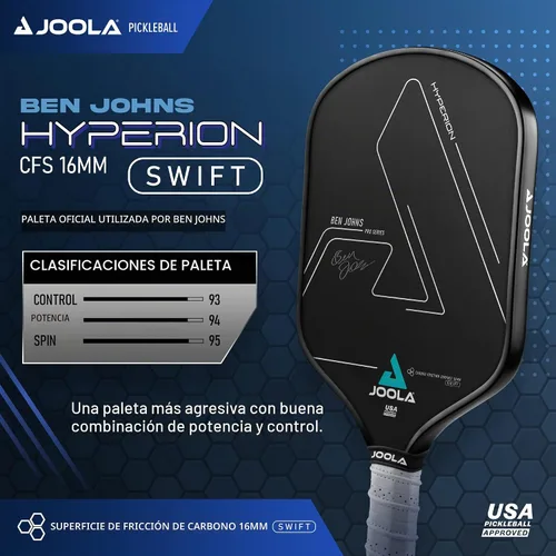 Vista 2 de JOOLA Professional Pickleball Paddles – Raw Carbon Fiber Surface – Built for Spin, Speed & Control – Hyperion, Solaire, Perseus & Scorpeus – Swift &