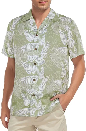 Vista 3 de American Trends Camisa hawaiana para hombre, camisas casuales de playa con botones, camisas tropicales de manga corta para hombre