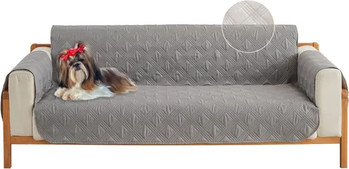 Vista 18 de Qubjus Funda de sofá de 2 plazas Revesible para sofá de 2 cojines, lavable, protector de muebles con correas elásticas para perros, mascotas, niños