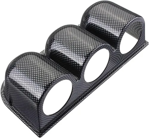 Vista 8 de ESUPPORT de fibra de carbono 2" 52mm resistente universal con dos orificios para montar medidores de tablero en auto