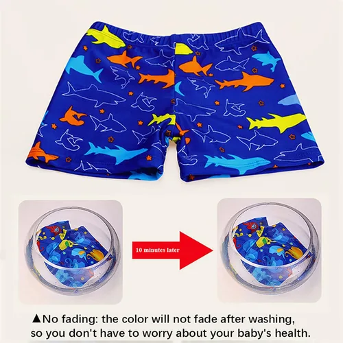 Vista 5 de Paquete de 2 trajes de baño para niños pequeños, traje de baño de dinosaurio y tiburón