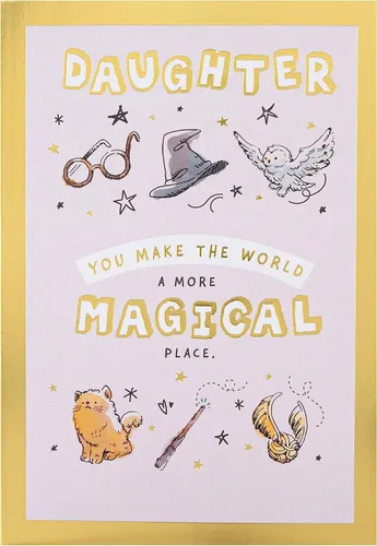 Vista 5 de Hallmark Tarjeta de cumpleaños para hija - Harry Potter ilustraciones y actividad