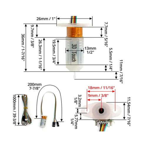 Vista 2 de Sensor de nivelación de impresora 3D, kit inteligente de sonda de nivelación de cama automática para Ender 3 Ender 5 CR10 PC 5V con terminales