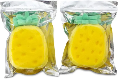 Vista 6 de Esponja de ducha con forma de piña para todos, bebés, niños y niños pequeños (piña)
