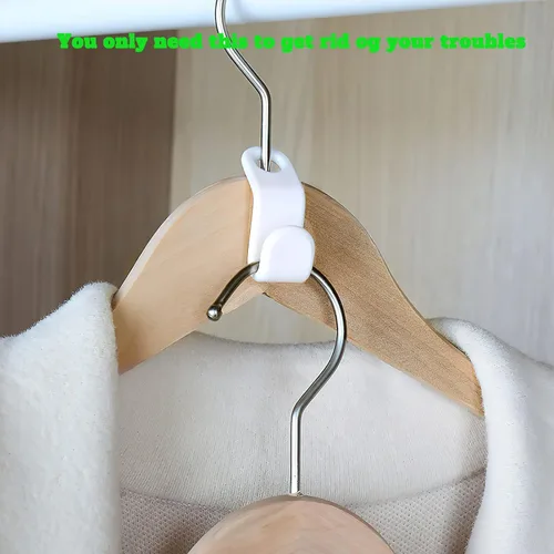 Vista 2 de Ganchos Conectores para Percha de Ropa 50PCS Ganchos Plásticos Perchas en Cascada Organizador Ahorro de Espacio para Ropa de Gran Resistencia