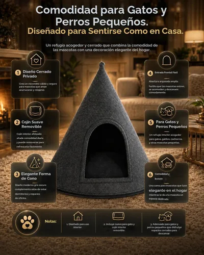 Vista 8 de Camas para gatos de interior y perros pequeños, cama mullida