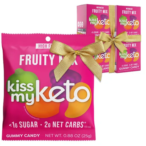 Vista 8 de Kiss My Keto Gomitas sin azúcar, mordeduras de bayas, paquete de 8 – Satisface los antojos mientras te mantienes en cetosis – Alto en fibra, 0.17 oz