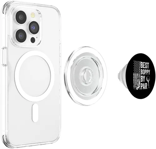 Vista 4 de Best Boppy By Par USA Flag Golf Father's Day Golfing Dad PopSockets MagSafe PopGrip for iPhone