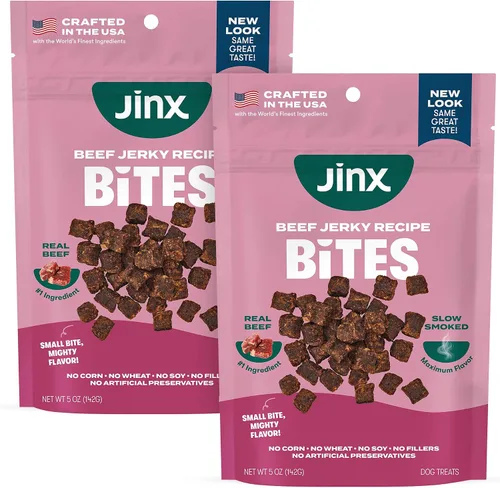 Vista 14 de Jinx Chicken Bites Jerky - Golosinas para perros, suaves y masticables, golosinas jerky totalmente naturales para perros con pollo sin jaula