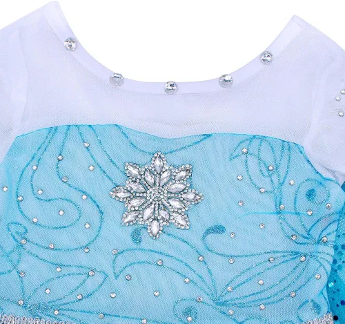Vista 5 de Kantenia Girls Els Costume Princess Dress Up Clothes for Toddlers Birthday Party Halloween Cosplay Outfit with Accessories