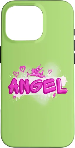Vista 20 de iPhone 16 Angel y2k Aesthetic 2000s Millennial Nostalgia Pink Graffiti Case