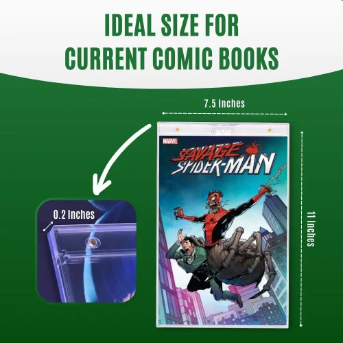 Vista 3 de 1 pieza actual moderno regular soporte de caja de exhibición de cómics tamaño plateado Protector magnético de cómics Esquinas de diamante