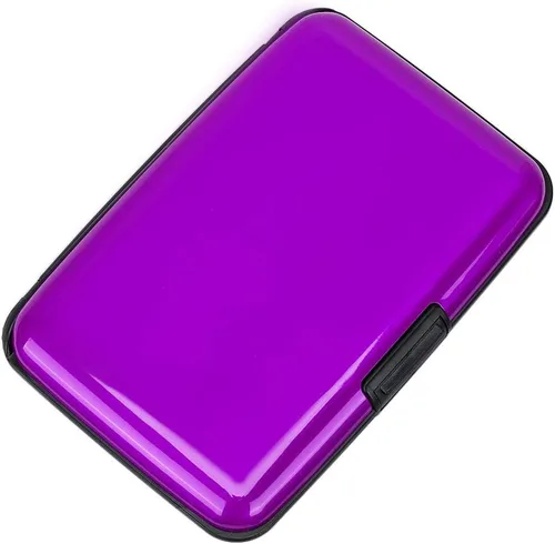 Vista 4 de Elfish.- Funda protectora de aluminio contra RFID, para tarjetas de crédito, carcasa rígida para tarjetas de presentación, cartera de metal