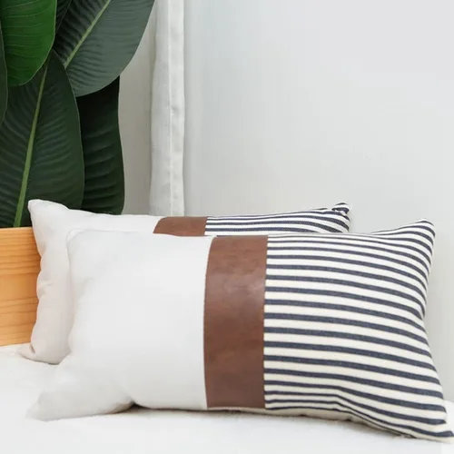 Vista 28 de TOMWISH Juego de 2 fundas de almohada de 16 x 16 pulgadas, diseño de vaca blanca y negra, fundas decorativas para el hogar, cama, sofá, sala