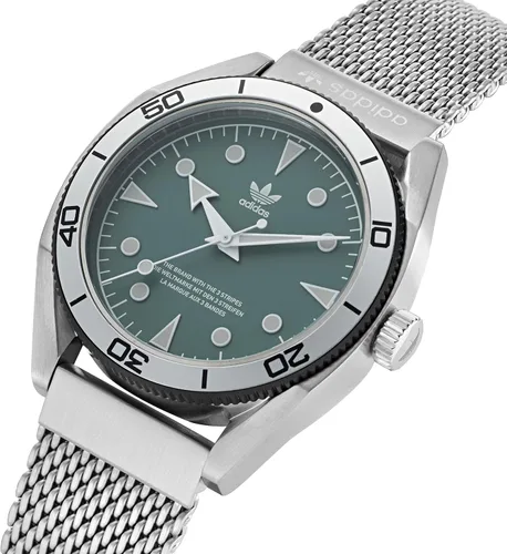 Vista 2 de adidas Reloj unisex de malla en tono plateado (Modelo AOFH220052I), Plateado