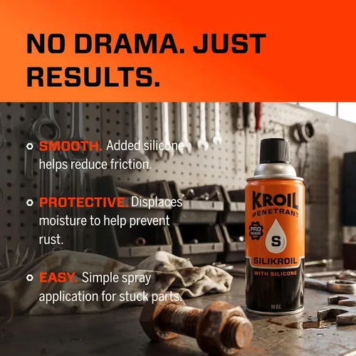 Vista 6 de Kroil Penetrant SiliKROIL con silicona – Lubricante penetrante de óxido – Aceite inhibidor de la corrosión – Desplaza la humedad – Uso doméstico e