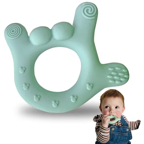 Vista 8 de Mordedor de mano de silicona – I Love You Baby Teething Toy 0-12 meses BPA – Alivio de la dentición para niños pequeños Mordedores masajeadores