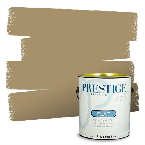 Vista 220 de PRESTIGE Pinturas de pintura exterior e imprimación en uno, 1 galón, plano, combinación comparable de Benjamin Moore* Manzanilla*