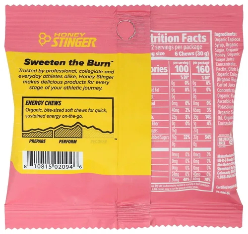 Vista 2 de HONEY STINGER Masticables orgánicos de limonada rosa, 1.8 onzas (paquete de 1)