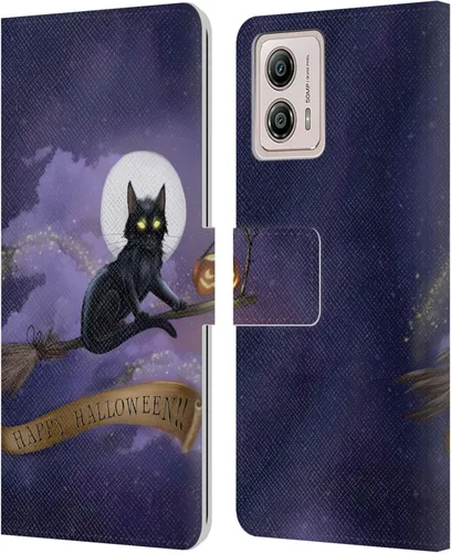 Vista 15 de Head Case Designs Officially Licensed Ash Evans Butterfly Sky Black Cats Leather Book Wallet Case Cover Compatible with Motorola Moto G53 5G