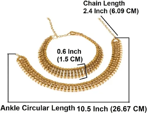 Vista 4 de Efulgenz Indian Jewelry Boho Crystal Anklets Barefoot Sandals Ankle Bracelet Payal Anklet Set for Women