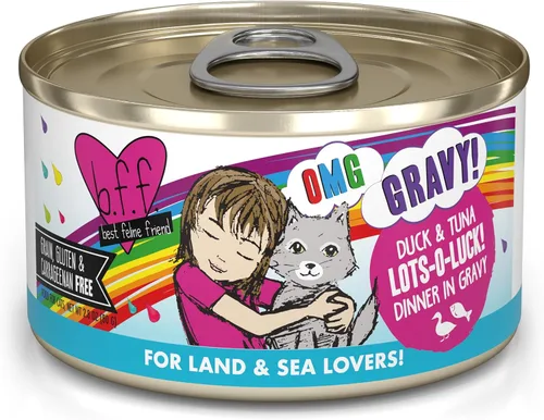 Vista 17 de Weruva B.F.F. OMG – mejor amigo felino Oh My Gravy! Latas de comida húmeda natural sin granos, recetas de tierra y mar en salsa
