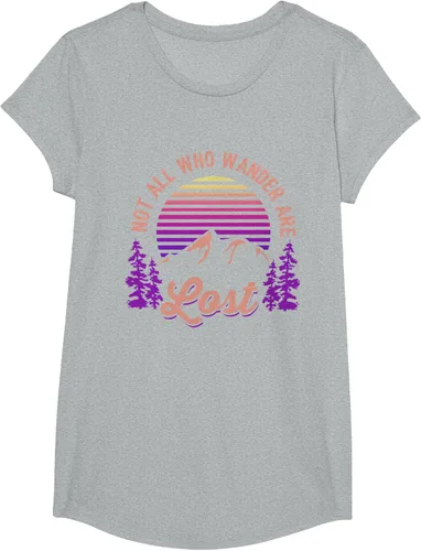 Vista 53 de Not All Who Wander Are Lost Vintage Mountains - Camiseta de senderismo, Negro, S