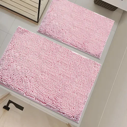 Vista 57 de Juego de alfombras de baño de 2 piezas, súper absorbente suave, gruesa, lavable en lavadora, alfombra de baño de chenilla antideslizante, alfombra