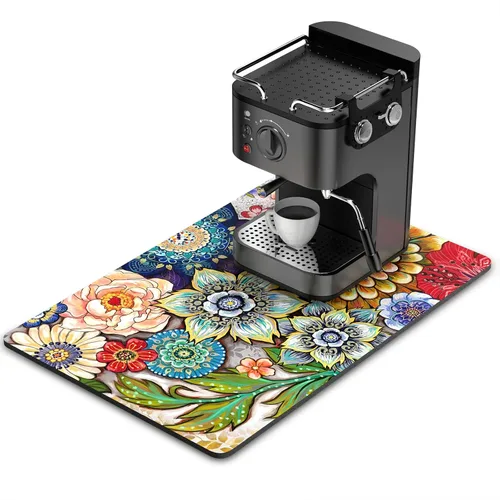 Vista 61 de Rnivvi Tapete de secado de platos para encimera de cocina, 16 x 18 pulgadas, bonita almohadilla de secado absorbente resistente al calor con goma