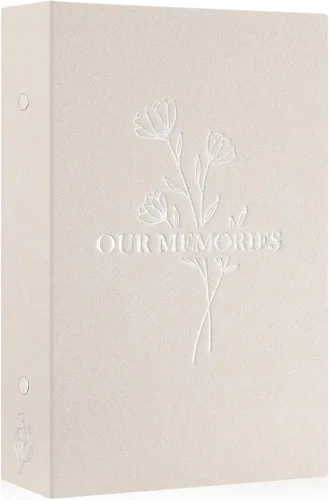 Vista 38 de Lanpn Álbumes de fotos pequeños de 4 x 6 pulgadas, 50 imágenes, paquete de 2 unidades, mini capacidad de lino Our Memories, juego de bolsillos
