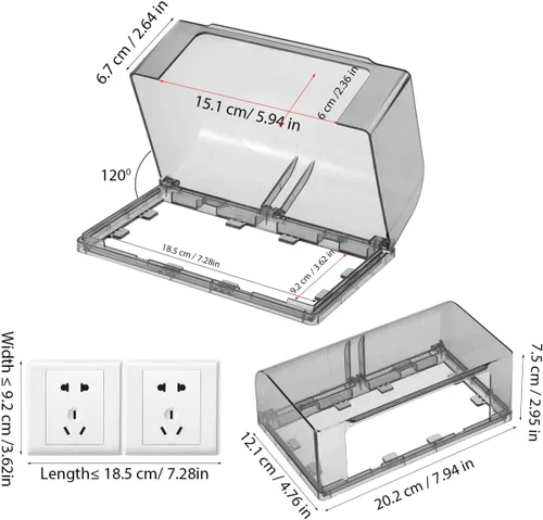 Vista 4 de Cubierta de Enchufe para Exterior Resistente al Agua: Cubierta de Enchufe Eléctrico para Receptáculo al Aire Libre, Resistente al Agua, Tapa