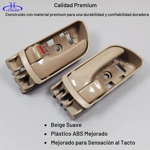 Vista 3 de 2 piezas de manijas interiores para puertas para Toyota Sienna 2004-2010, delantera izquierda y derecha, reemplaza 69206-AE010-E1, 69205-AE010, beige