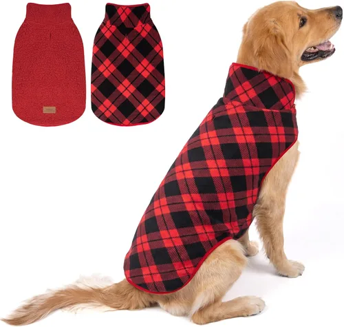 Vista 8 de cyeollo Sherpa - Abrigo reversible para perros pequeños, color rosa, talla S Warm Fleece Winter Sweater, Turtleneck Pet Vest, Adjustable Fit, Easy