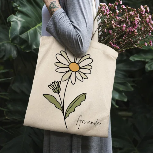 Vista 8 de Bolso de mano personalizado de la flor del nacimiento del mes del nacimiento