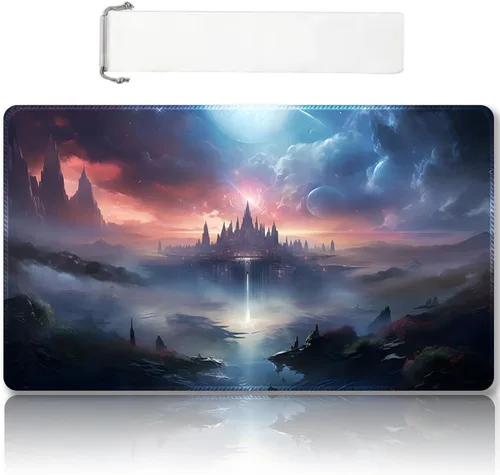 Vista 54 de DAUXID Tapete de Juego MTG Cosido Premium con Zonas y Respaldo de Goma Antideslizante, Tapete de Juego TCG para MTG y Otros Juegos de Cartas, Diseño
