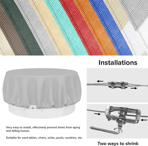 Vista 20 de Fundas para muebles de patio, impermeables, resistentes a los rayos UV, resistentes a los rayos UV, para exteriores, mesa redonda y rectangular